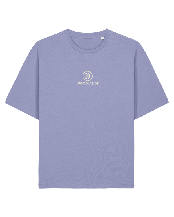 Shirt Basic in Violet, Logo vorne gestickt