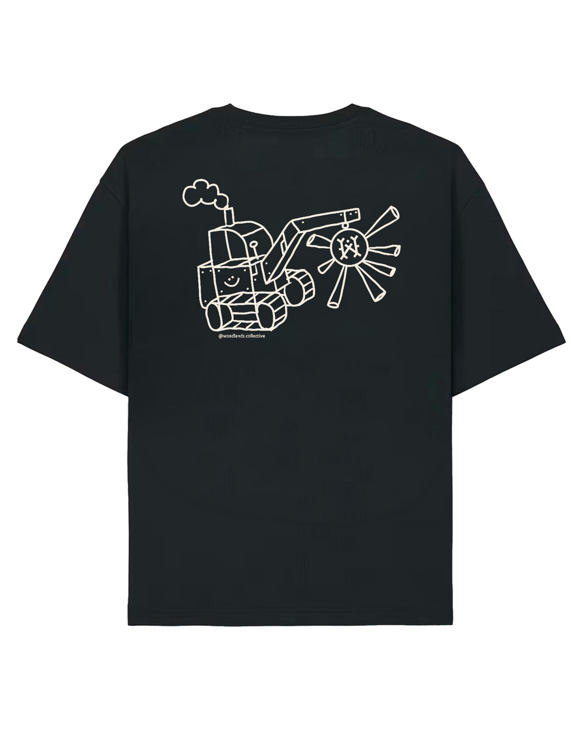 Shirt Bagger, schwarz, hinten Bagger in Weiß