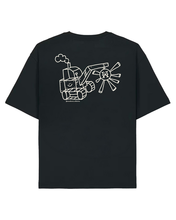 Shirt Bagger, schwarz, hinten Bagger in Weiß