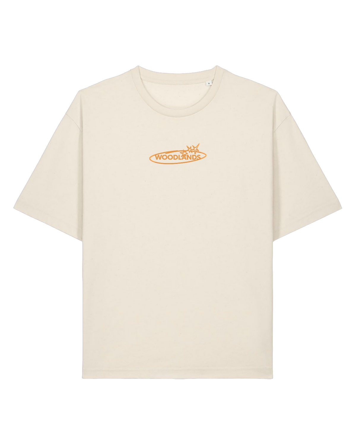 Shirt Scribble, creme, vorne Logo in Orange